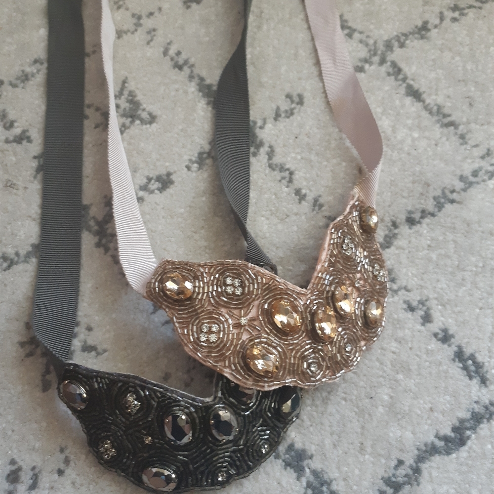 Pair of J.Crew Jeweled Bib Necklaces